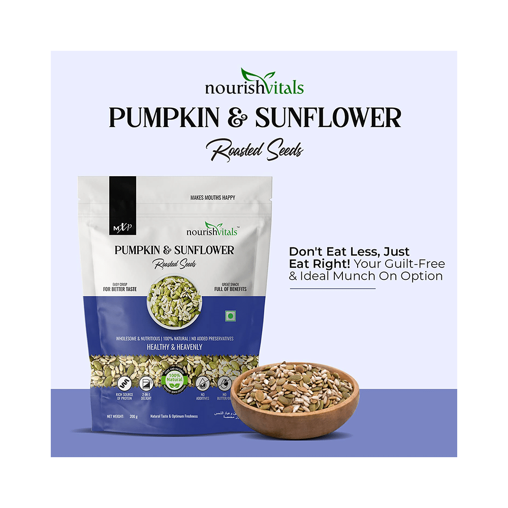 NourishVitals Combo Pack of Sunflower Roasted Seeds and Pumpkin & Sunflower Roasted Seeds (200gm Each) - Image 8
