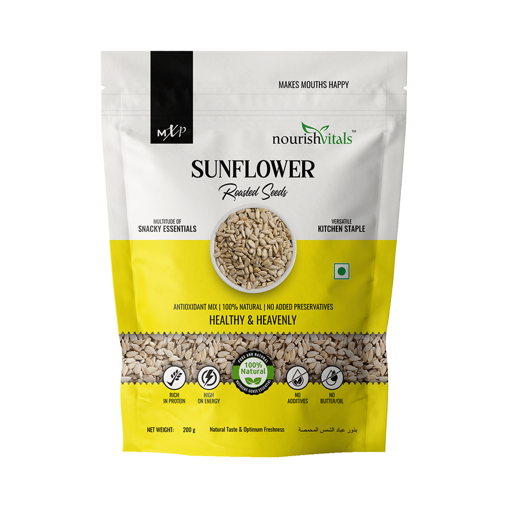 NourishVitals Combo Pack of Sunflower Roasted Seeds and Pumpkin & Sunflower Roasted Seeds (200gm Each) - Image 2