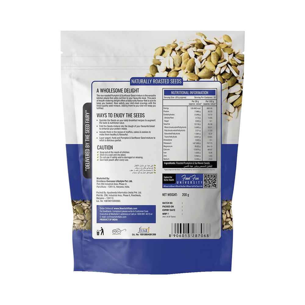 NourishVitals Combo Pack of Sunflower Roasted Seeds and Pumpkin & Sunflower Roasted Seeds (200gm Each) - Image 5