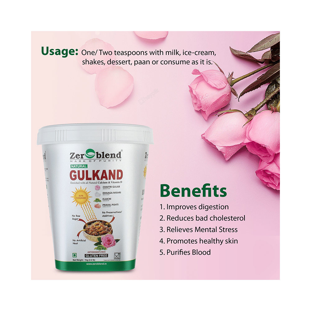 Zeroblend Natural Gulkand with Calcium & Vitamin D | Gluten Free - Image 6