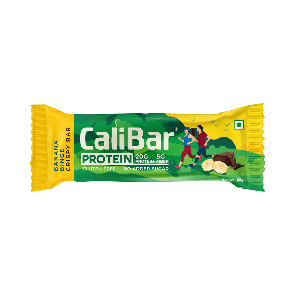 CaliBar Protein Crispy Bar (65gm Each) 3 Almond Choco & 3 Banana Binge - Image 3