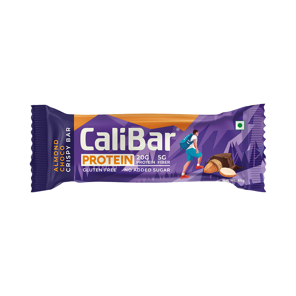 CaliBar Protein Crispy Bar (65gm Each) 3 Almond Choco & 3 Banana Binge - Image 4