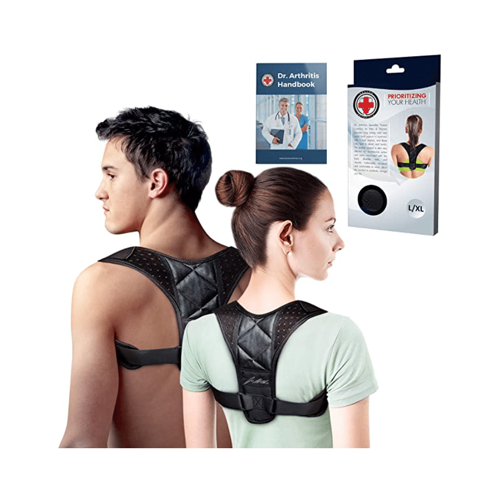 Dr. Arthritis Doctor Developed Posture Support Back Brace & Doctor Written Handbook Small
