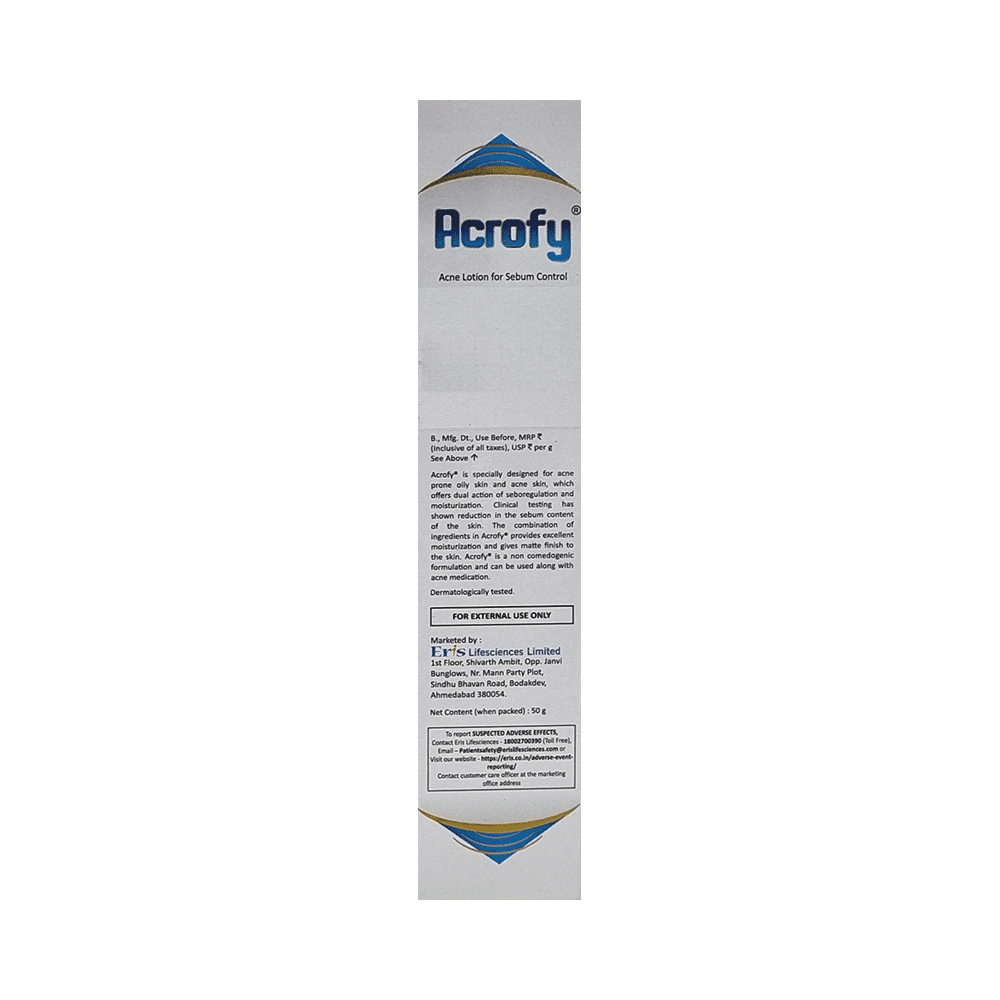 Acrofy Moisturizer for Acne-Prone Skin | Sebum Control Formula | Oil-Free Matte Effect - Image 2