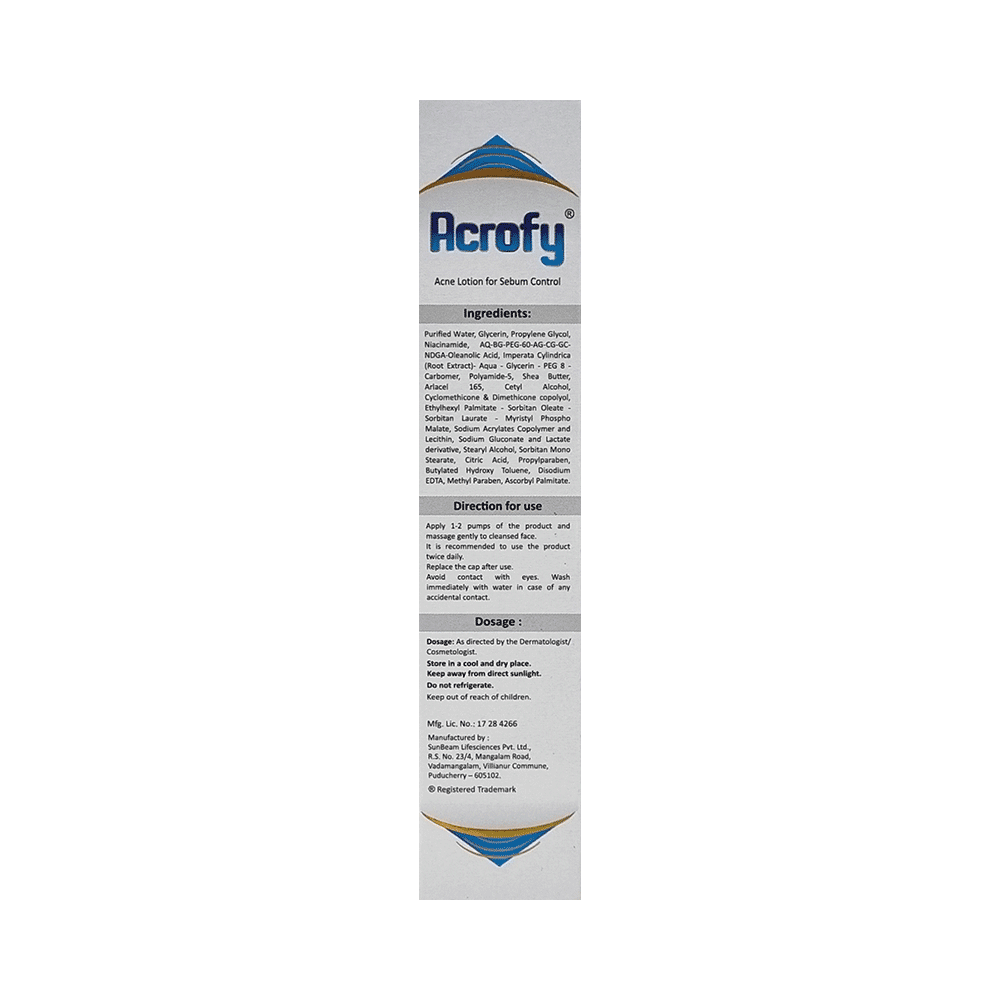 Acrofy Moisturizer for Acne-Prone Skin | Sebum Control Formula | Oil-Free Matte Effect - Image 3