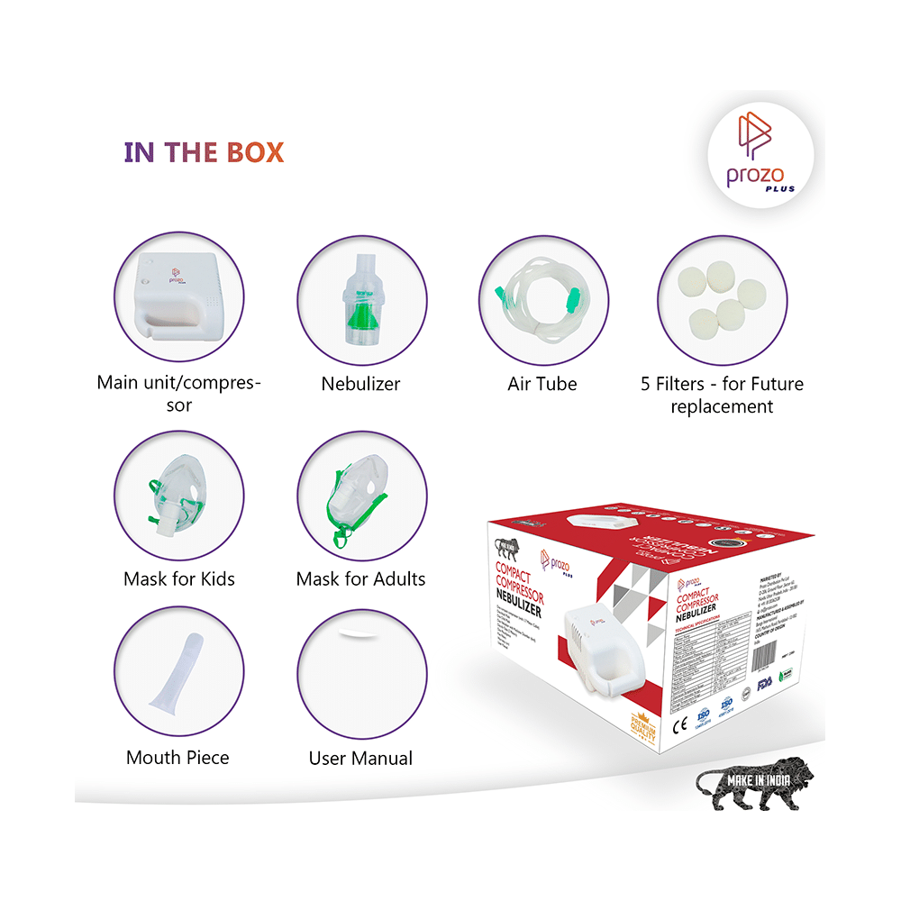 Prozo Plus Compact Compressor Nebulizer with Mask - Image 5