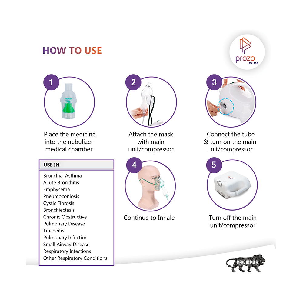 Prozo Plus Compact Compressor Nebulizer with Mask - Image 7