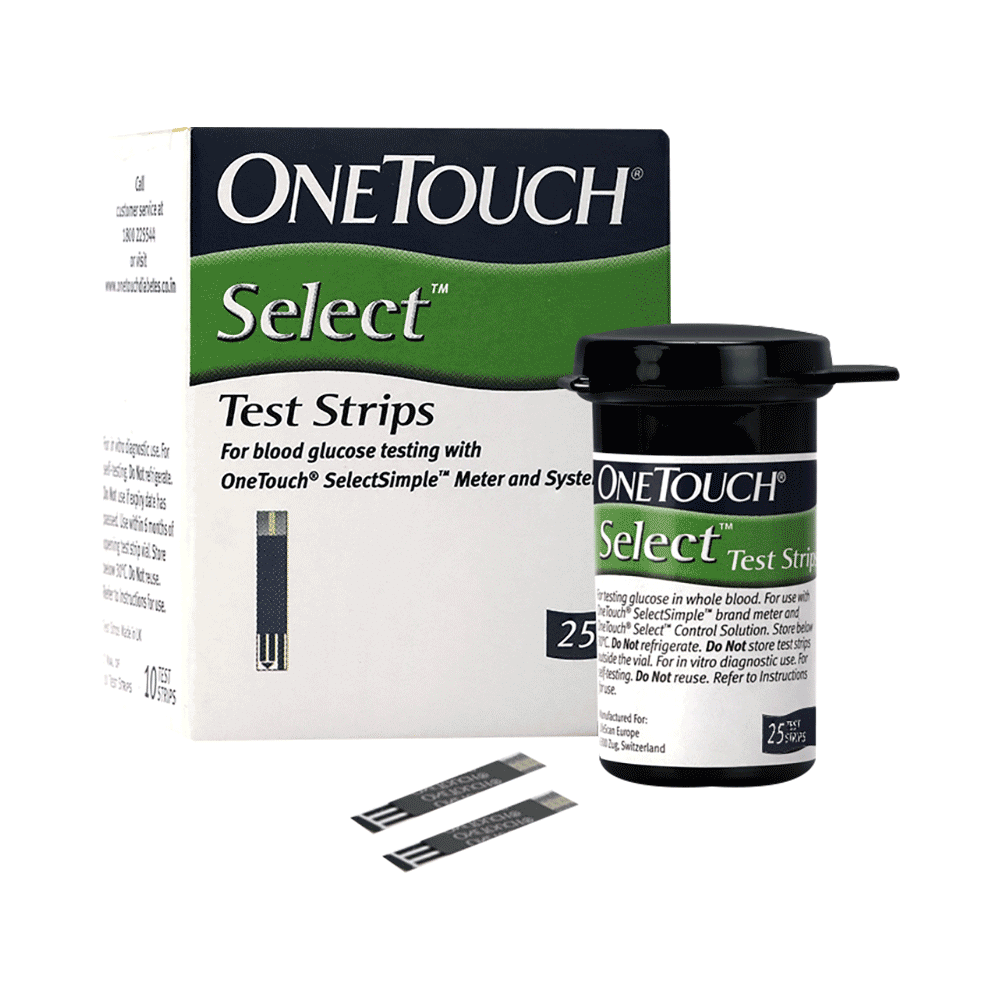 OneTouch Select Test Strip (Only Strips) | Diabetes Monitoring Devices | For use with OneTouch Select Simple Glucometer