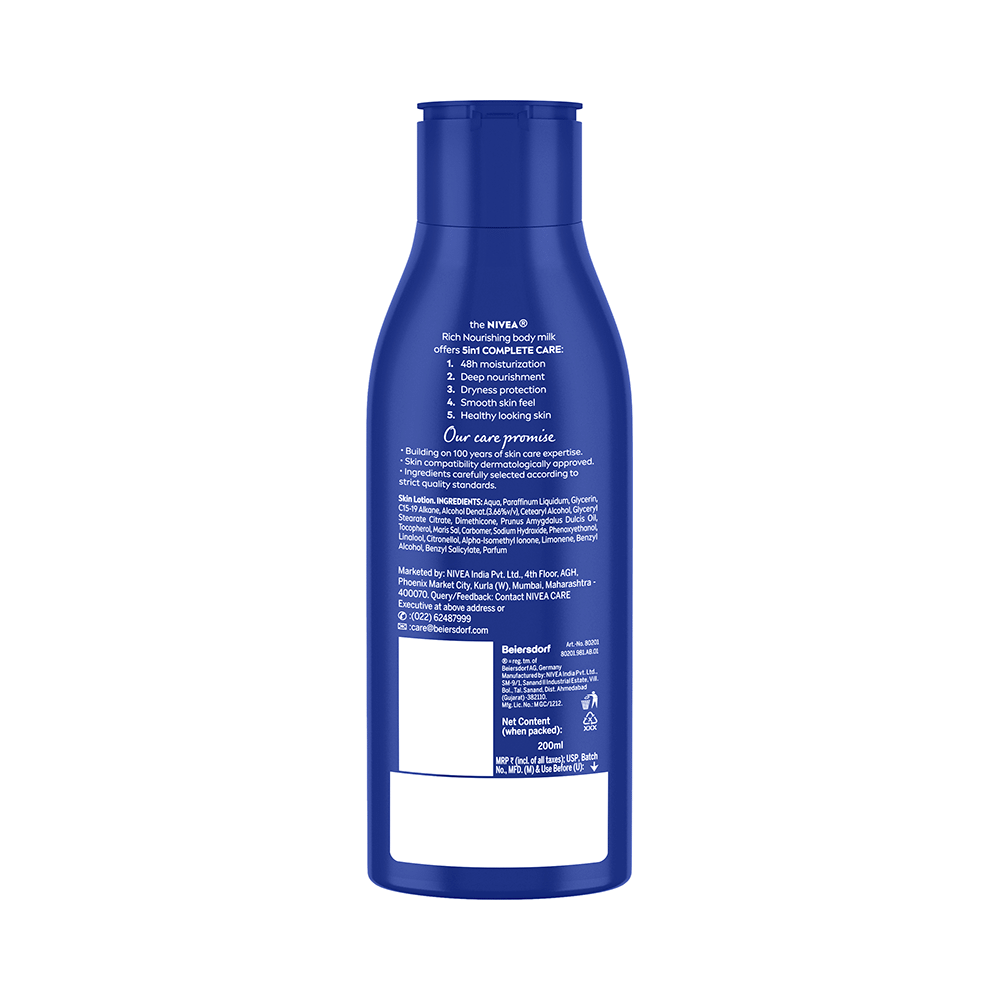 Nivea 5 in 1 Complete Care Nourishing Lotion Body Milk | For Dry to Very Dry Skin - Image 2