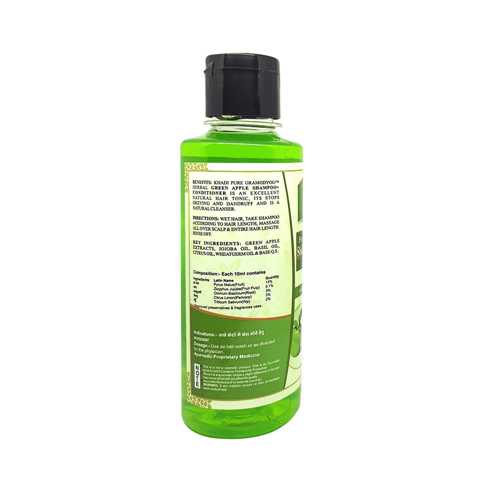 Khadi Pure Combo Pack of Herbal Green Apple Shampoo + Conditioner & Herbal Shikakai Shampoo (210ml Each) - Image 2