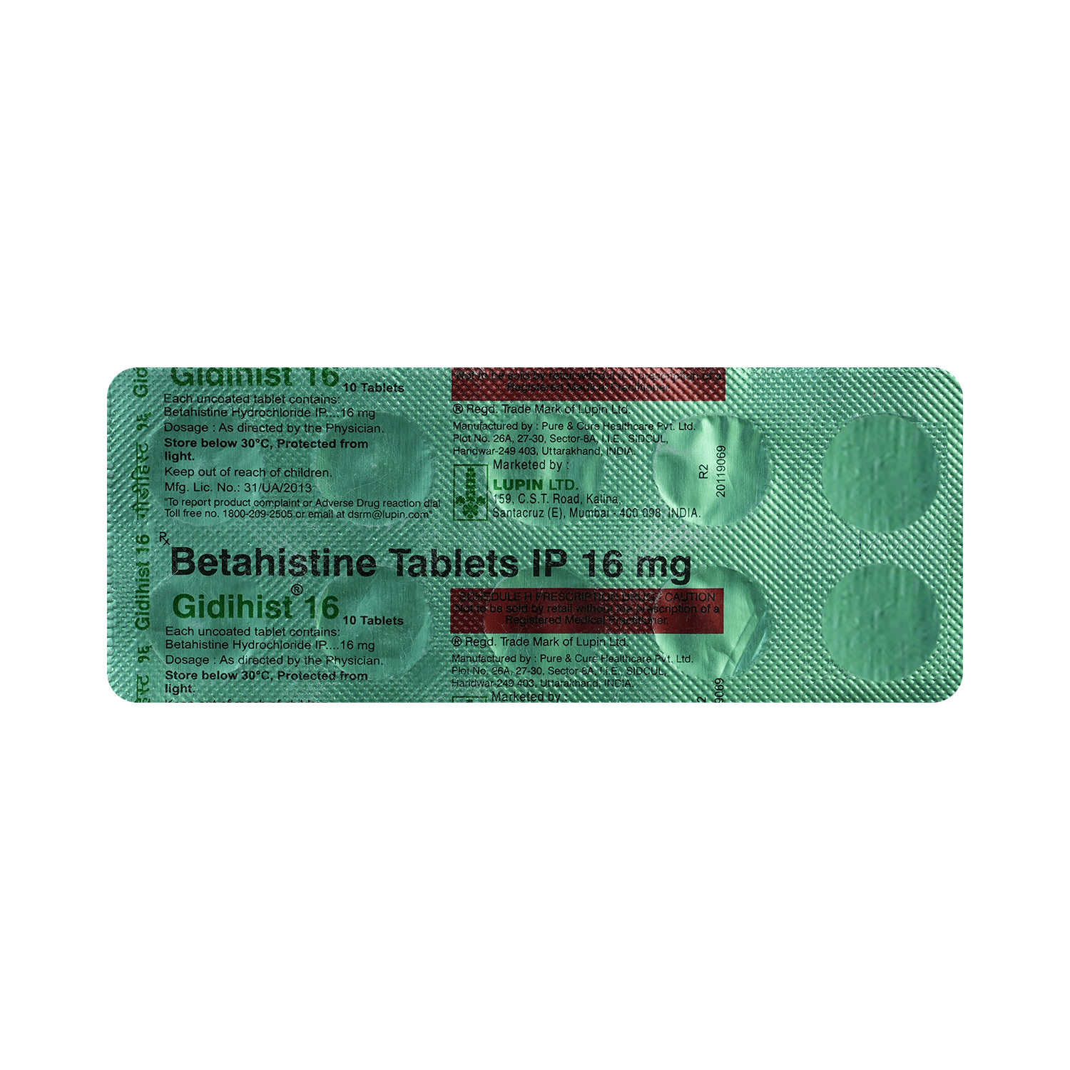 Gidihist 16mg Tablet - Image 3