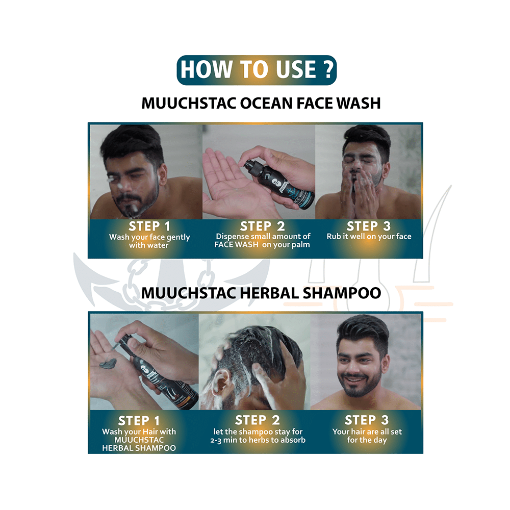 Muuchstac Combo Pack of Ocean Face Wash 100ml & Herbal Shampoo 200ml - Image 4