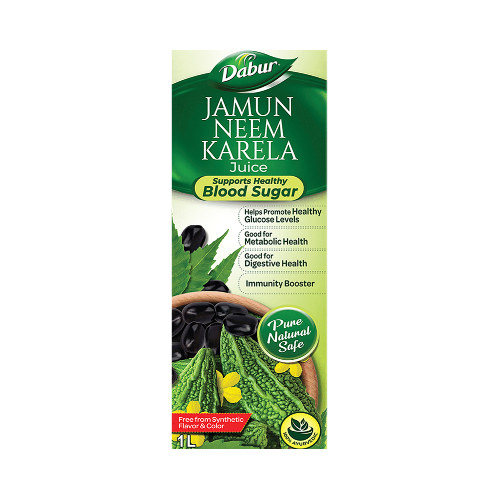 Dabur Jamun Neem Karela Ayurvedic Juice | For Healthy Glucose Levels, Digestion, Metabolism & Immunity