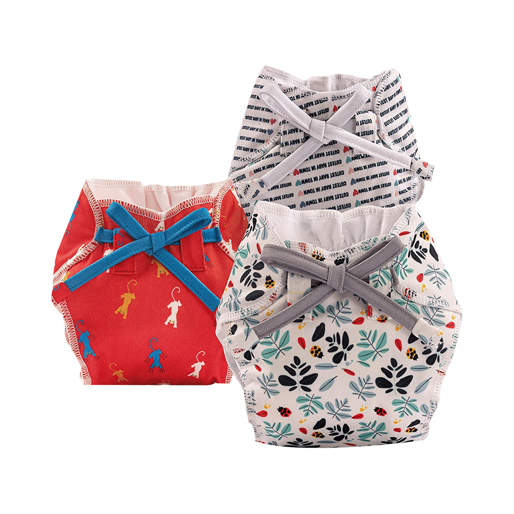 Bumberry Baby Smart Nappy Leak Proof Reusable & Adjustable Cloth Diaper for Newborn Catscape, Leaves & Bugs,Cute Baby Print