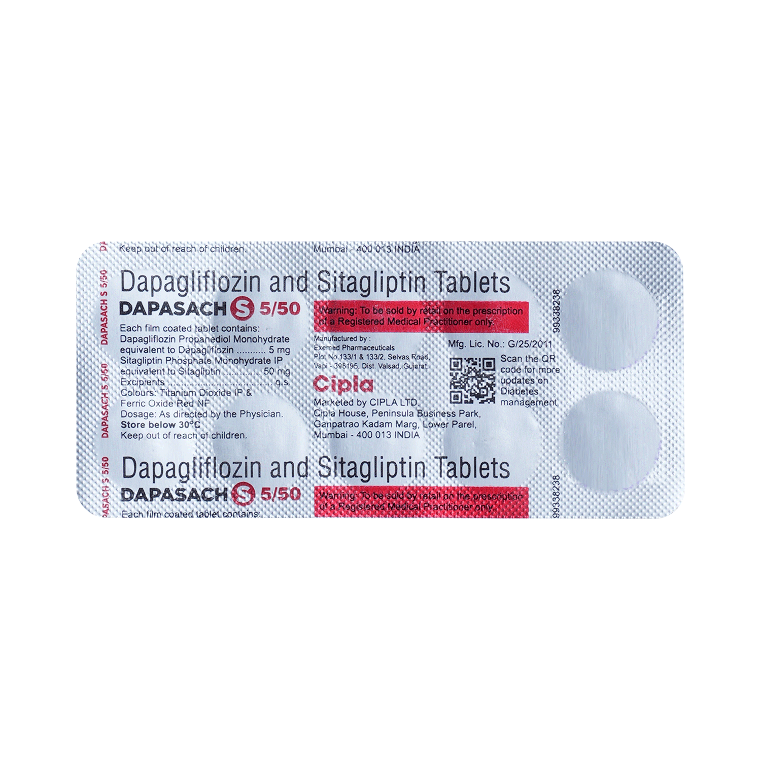 Dapasach S 5mg/50mg Tablet - Image 3