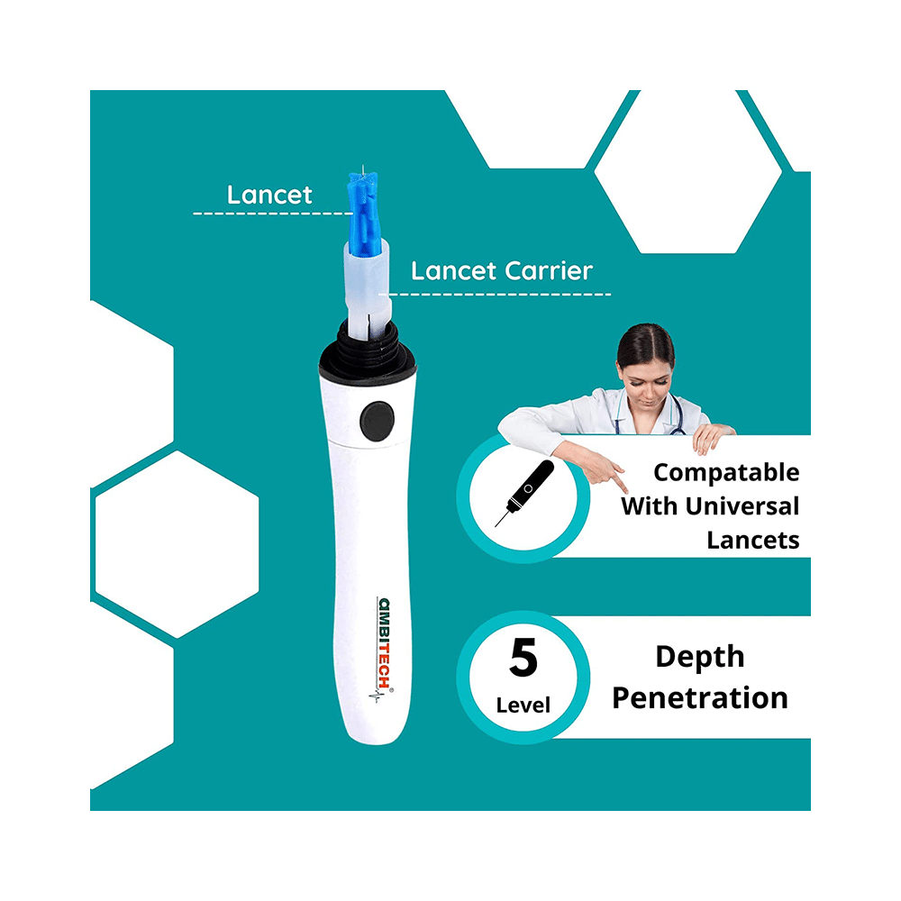 Ambitech Combo Pack of Adjustable Lancing Device with Ambitech 50 Round Lancets - Image 3