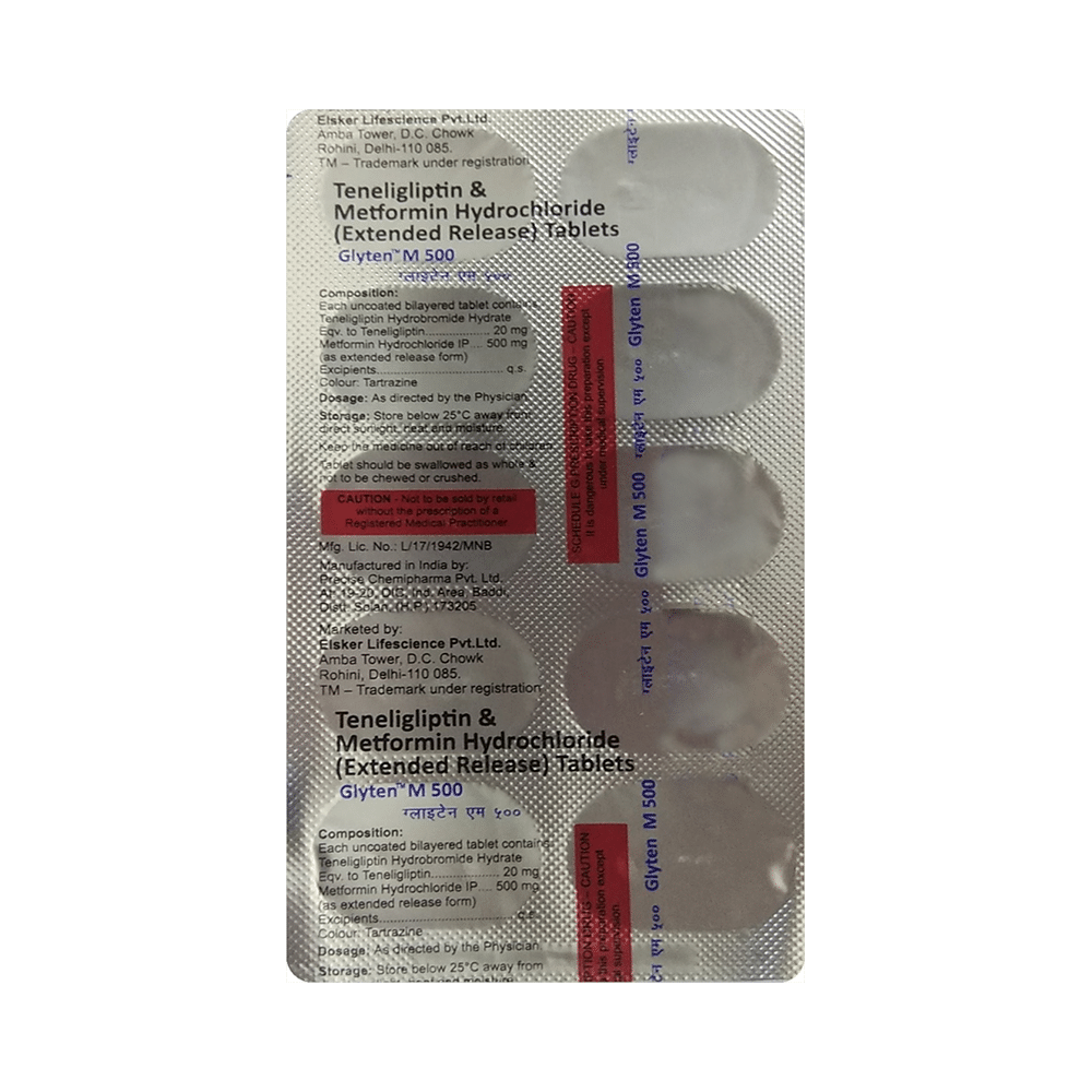 Glyten M 500mg/20mg Tablet ER - Image 4