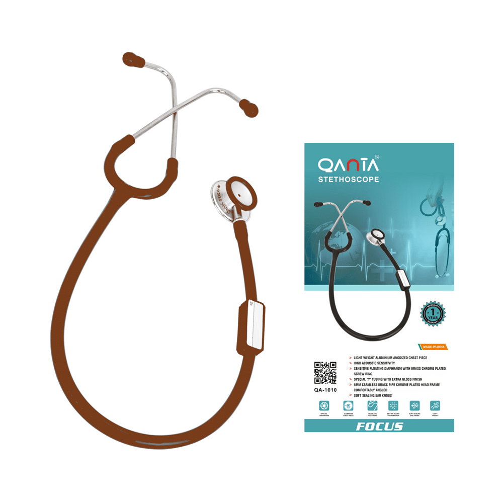 Qanta QA-1010 Stethoscope Focus With Aluminium Anodized Chest Piece Brown