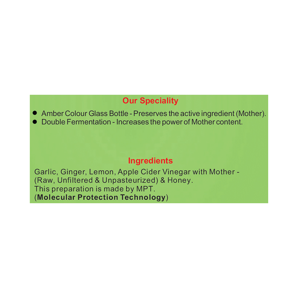 Dr. Patkar's Apple Cider Vinegar with Garlic, Ginger, Lemon and Honey | Raw & Unfiltered for Weight loss - Image 6
