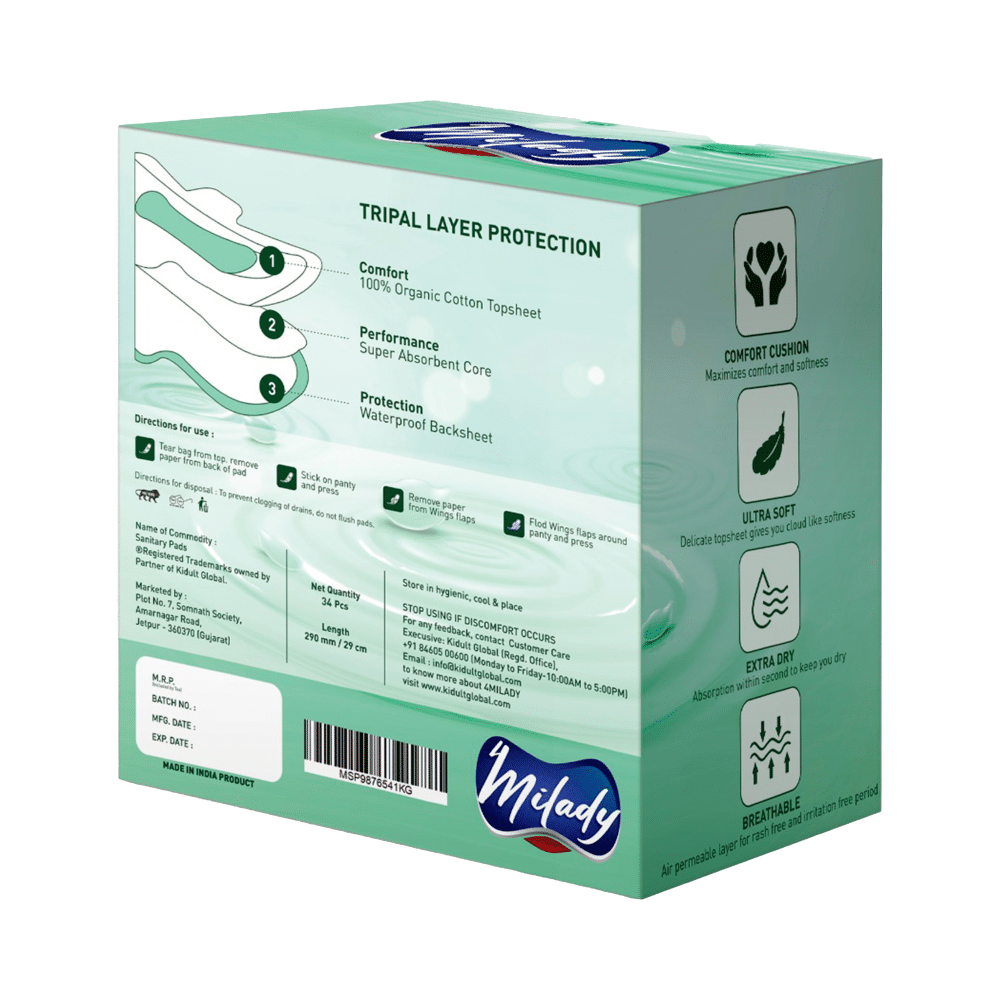 4Milady Comfort Sanitary Pads (34 Each) XL - Image 3