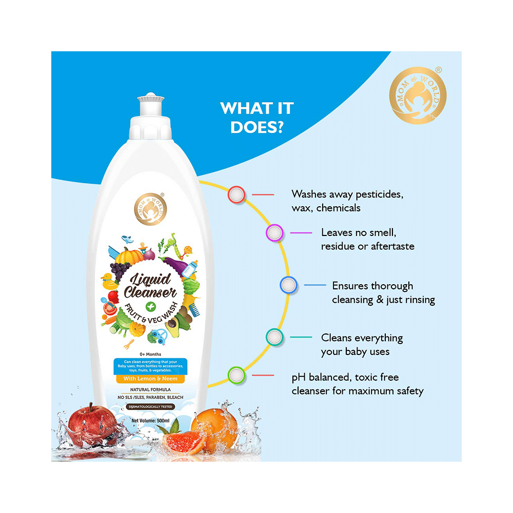 Mom & World Combo Pack of Liquid Cleanser (500ml) & 3 Baby Soap (125gm Each) - Image 5