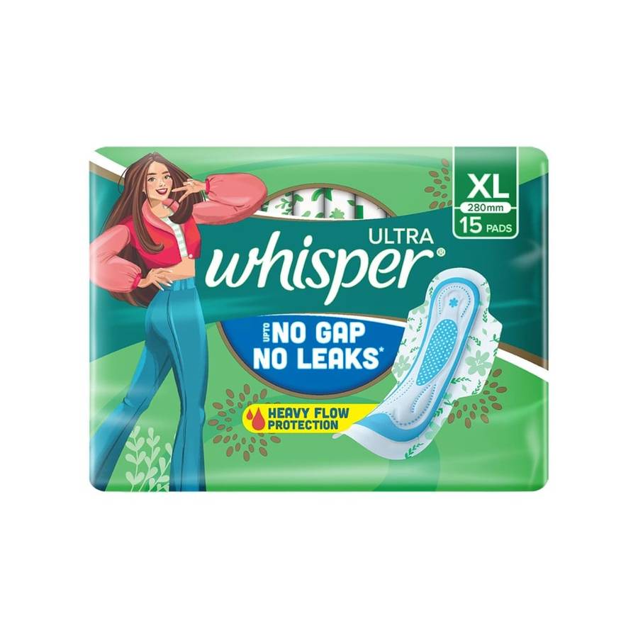 Whisper Ultra Up To No Gap No Leaks Sanitary Pads XL - Image 1