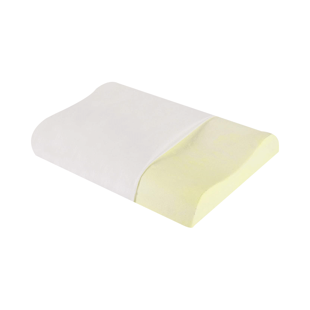 The White Willow Contour Cervical Orthopedic Memory Foam Pillow Queen Size Off White