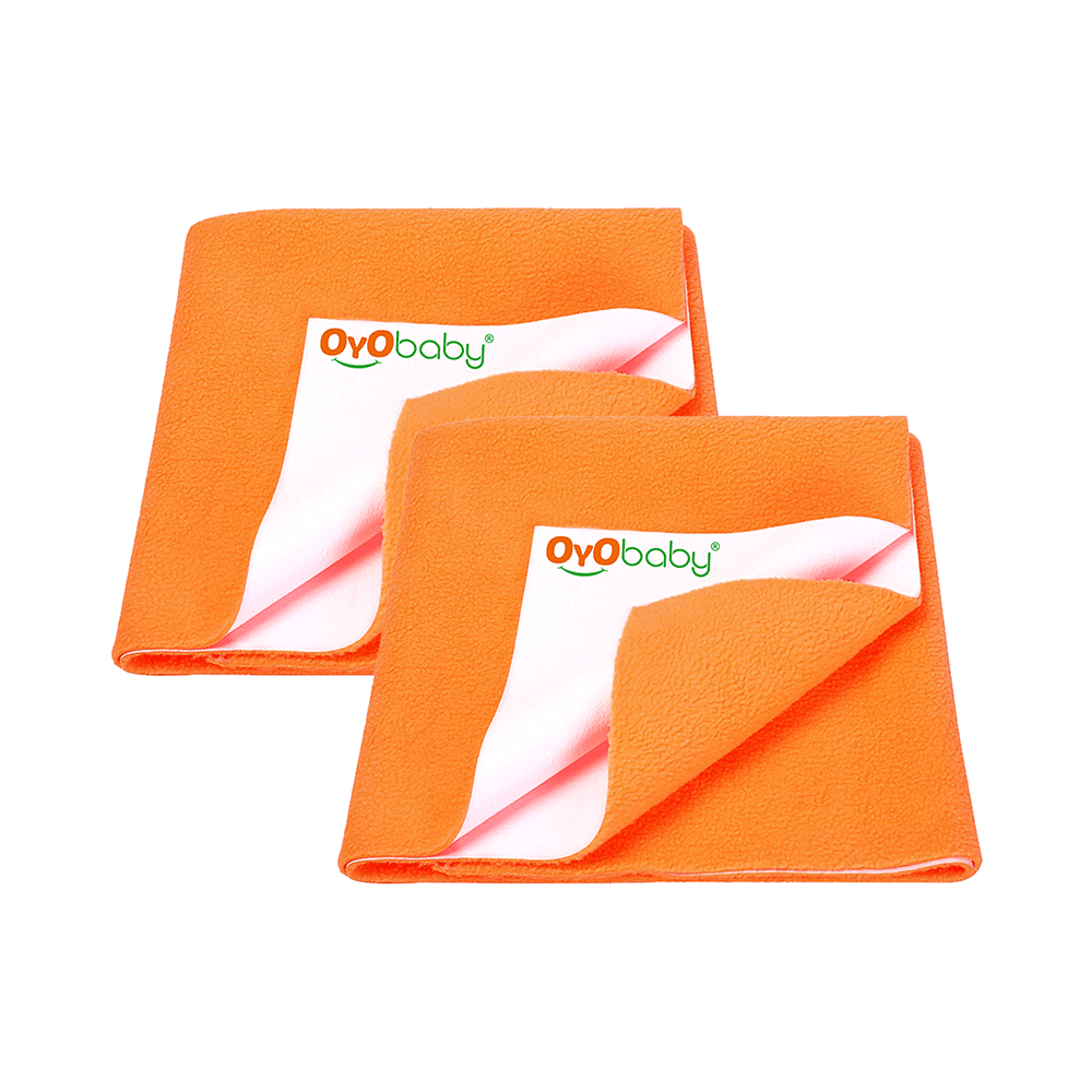 Oyo Baby Waterproof Bed Protector Dry Sheet Large Peach - Image 1