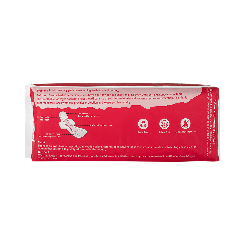 Sirona Cottony Top Sheet Soft Rash Free Sanitary Pads XL+ - Image 2