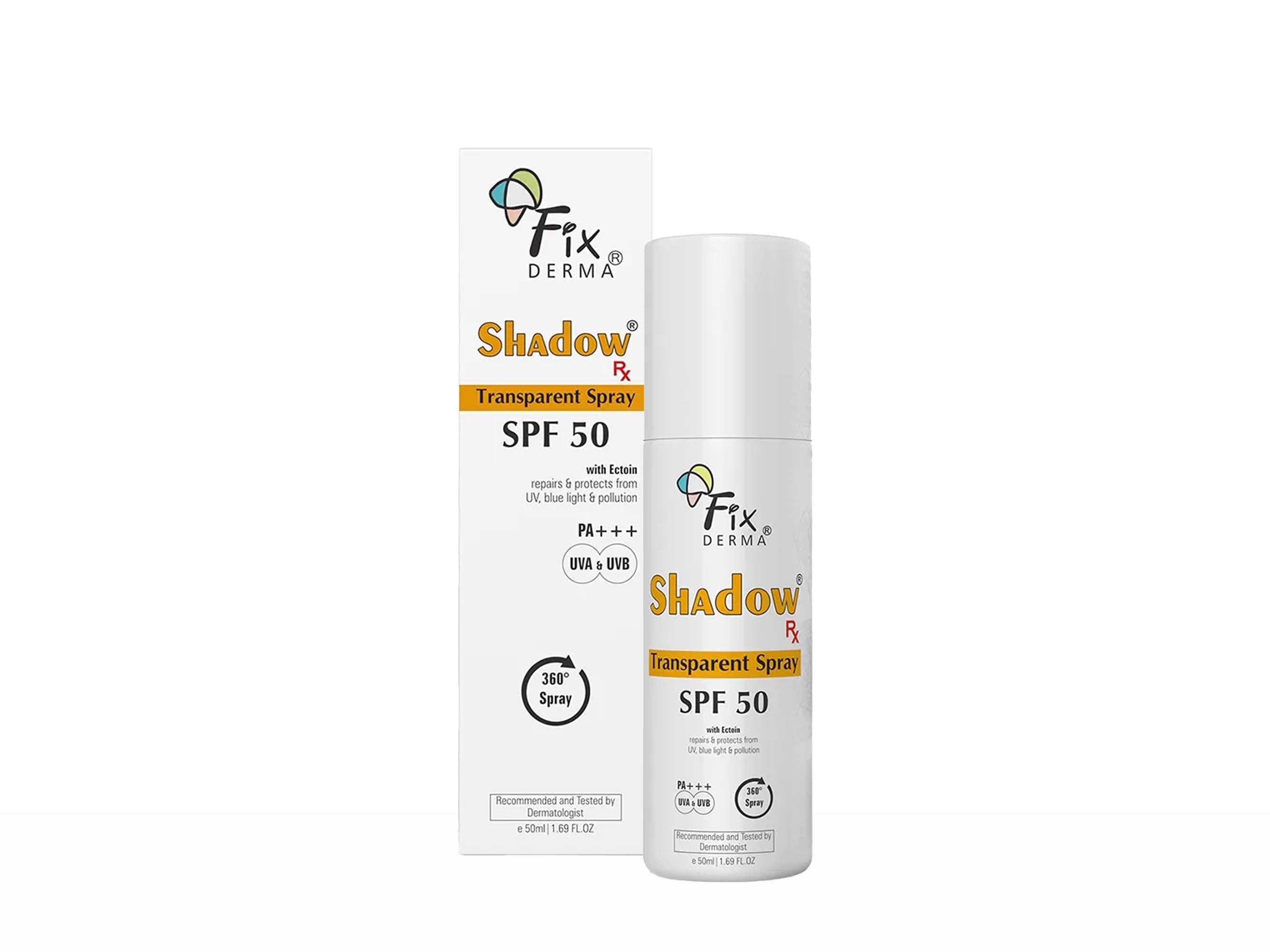Fixderma Shadow Rx Transparent Spray Sunscreen SPF 50 - Image 1
