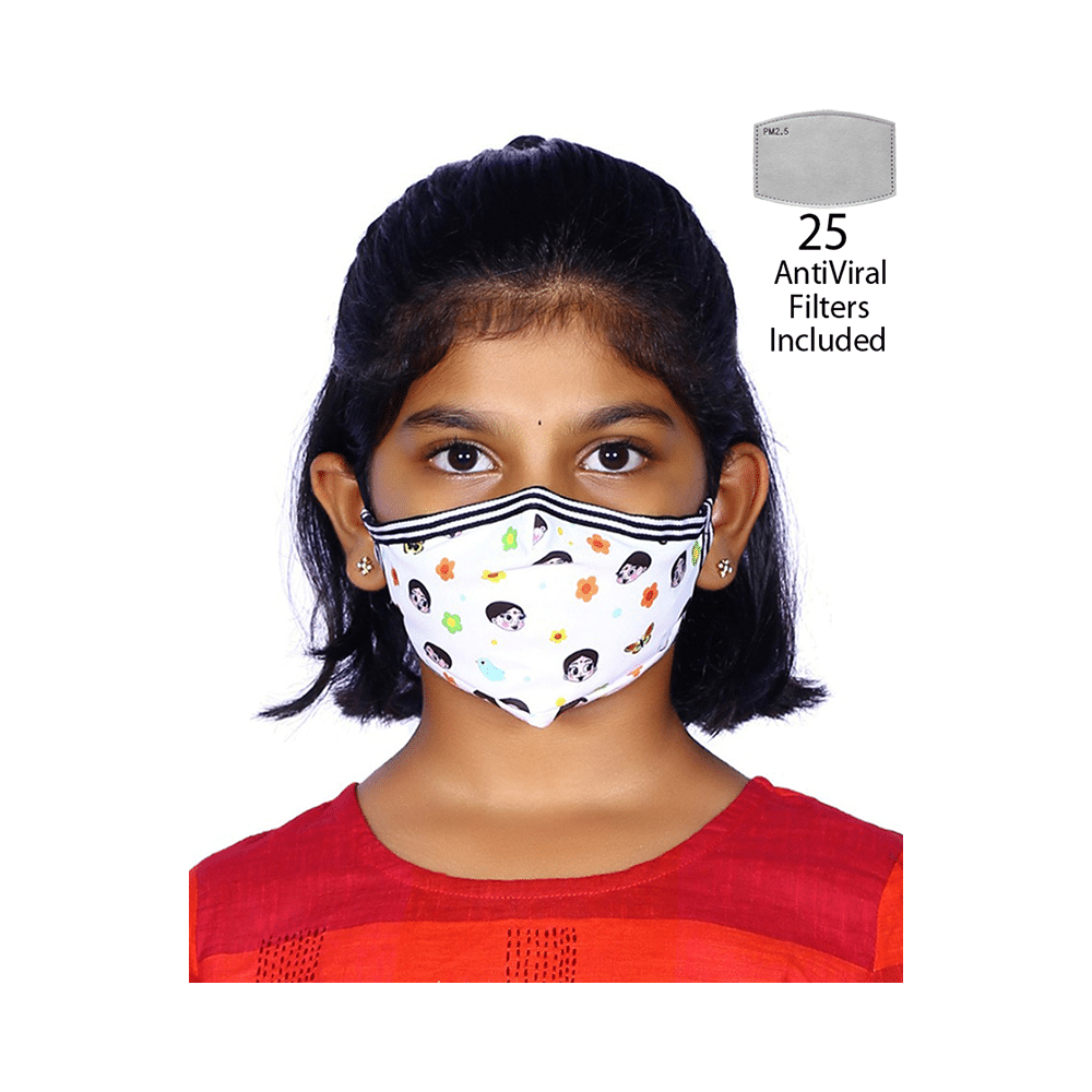 Vibe Chhota Bheem Premium Re-Usable Face Mask for Kids with 25 Filters Free Size Sparow - Image 5