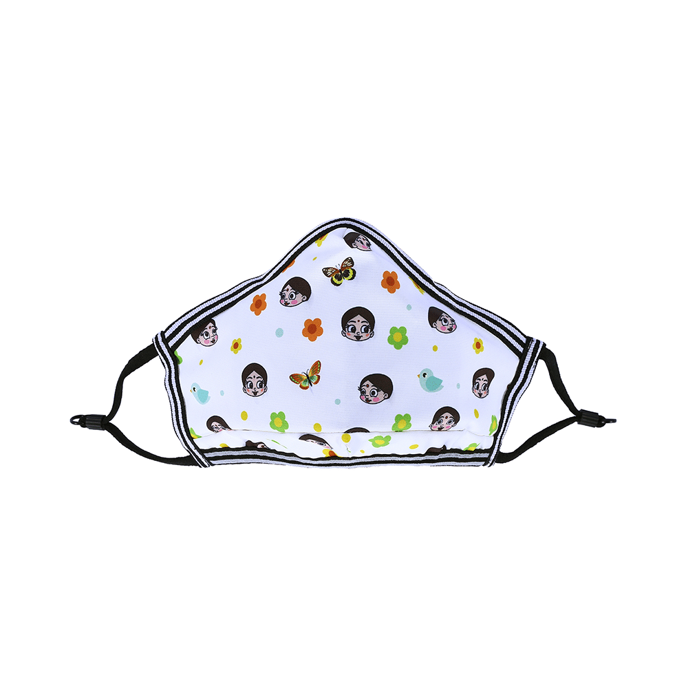 Vibe Chhota Bheem Premium Re-Usable Face Mask for Kids with 25 Filters Free Size Sparow
