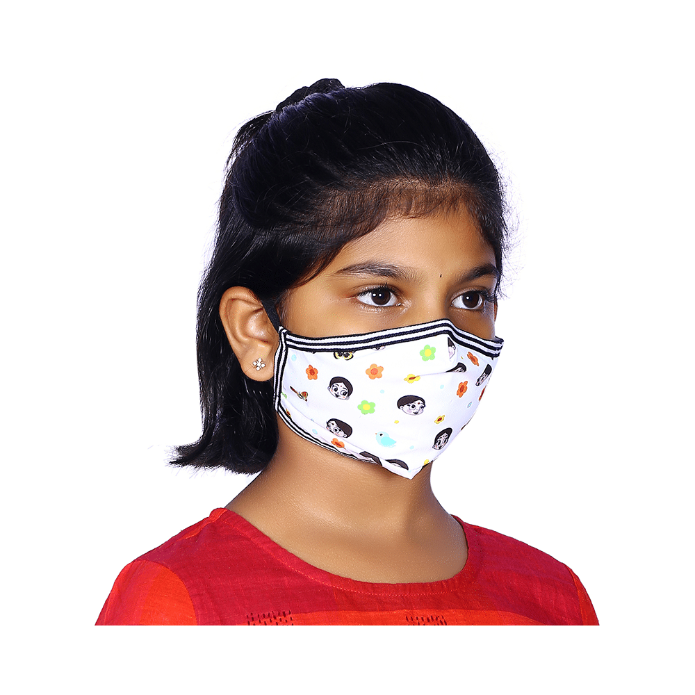 Vibe Chhota Bheem Premium Re-Usable Face Mask for Kids with 25 Filters Free Size Sparow - Image 7