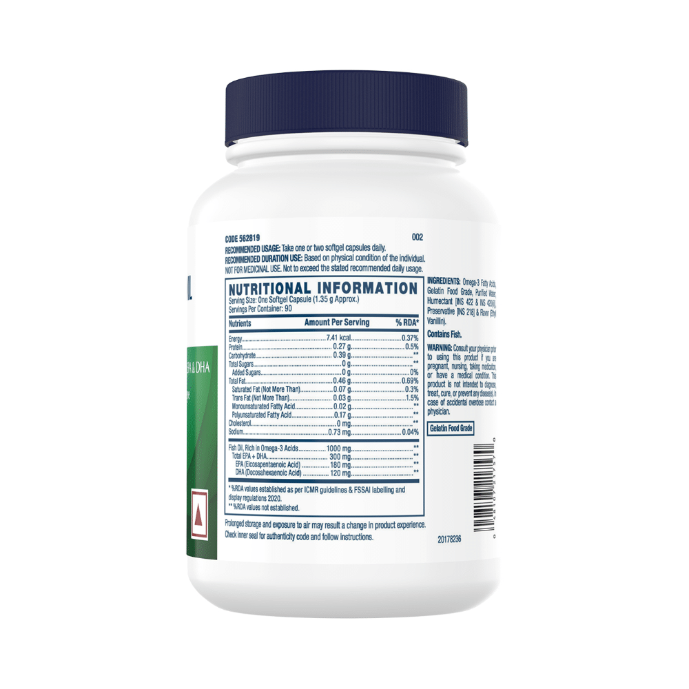 GNC Fish Oil 1000mg with Omega 3 (EPA & DHA) | Softgel Capsule for Heart, Brain, Skin, Eye & Joint Health - Image 2