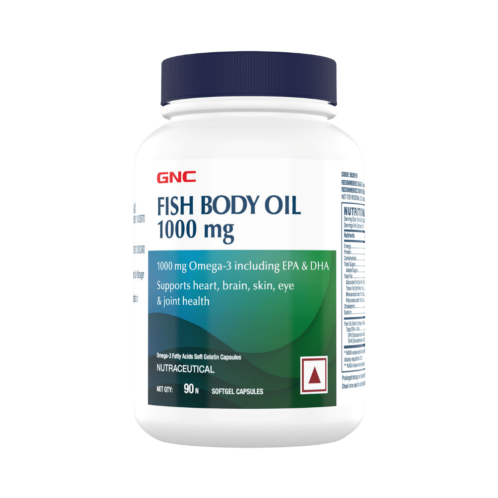 GNC Fish Oil 1000mg with Omega 3 (EPA & DHA) | Softgel Capsule for Heart, Brain, Skin, Eye & Joint Health