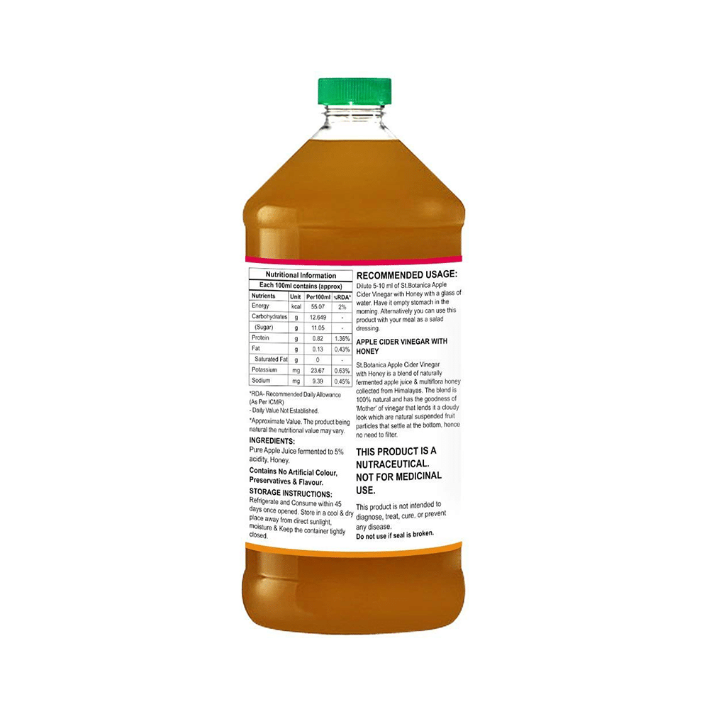 St.Botanica Apple Cider Vinegar with Honey with Mother Vinegar - Image 2