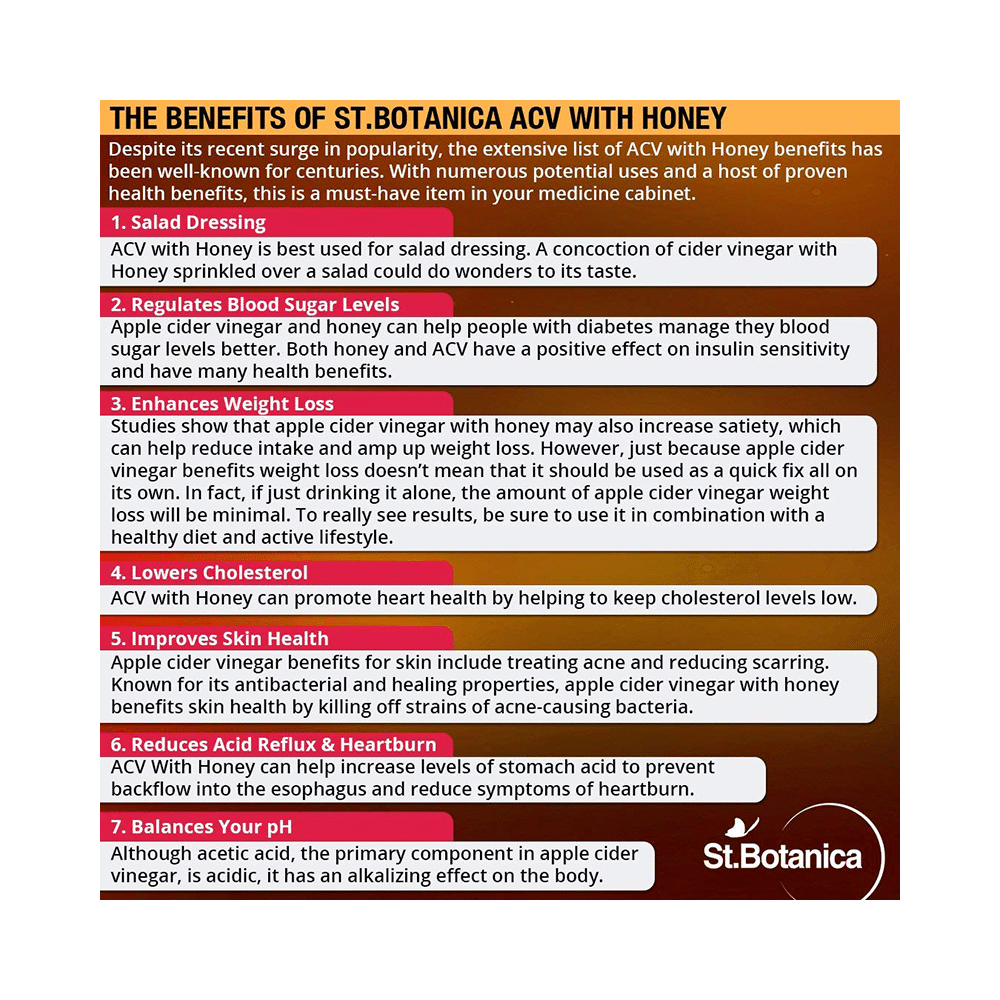 St.Botanica Apple Cider Vinegar with Honey with Mother Vinegar - Image 5