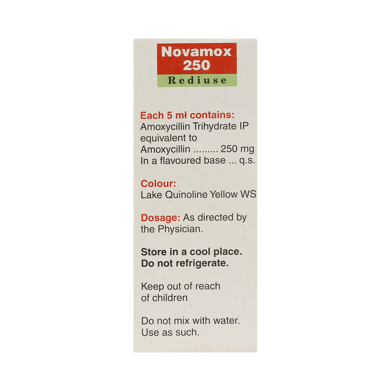 Novamox 250 Rediuse Oral Suspension - Image 3