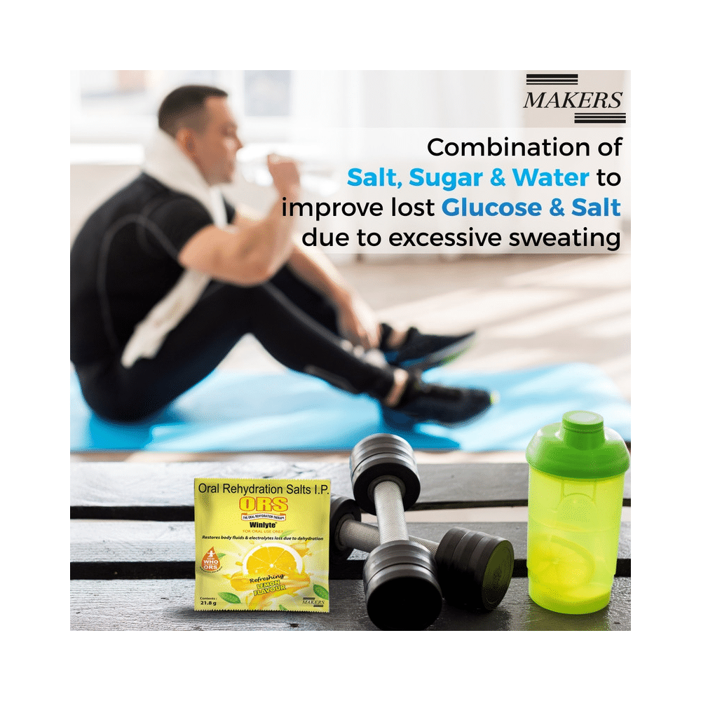 Winlyte ORS for Restoring Body Fluid & Electrolytes | Flavour Sachet Refreshing Lemon - Image 10