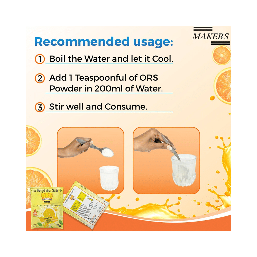 Winlyte ORS for Restoring Body Fluid & Electrolytes | Flavour Sachet Refreshing Lemon - Image 9