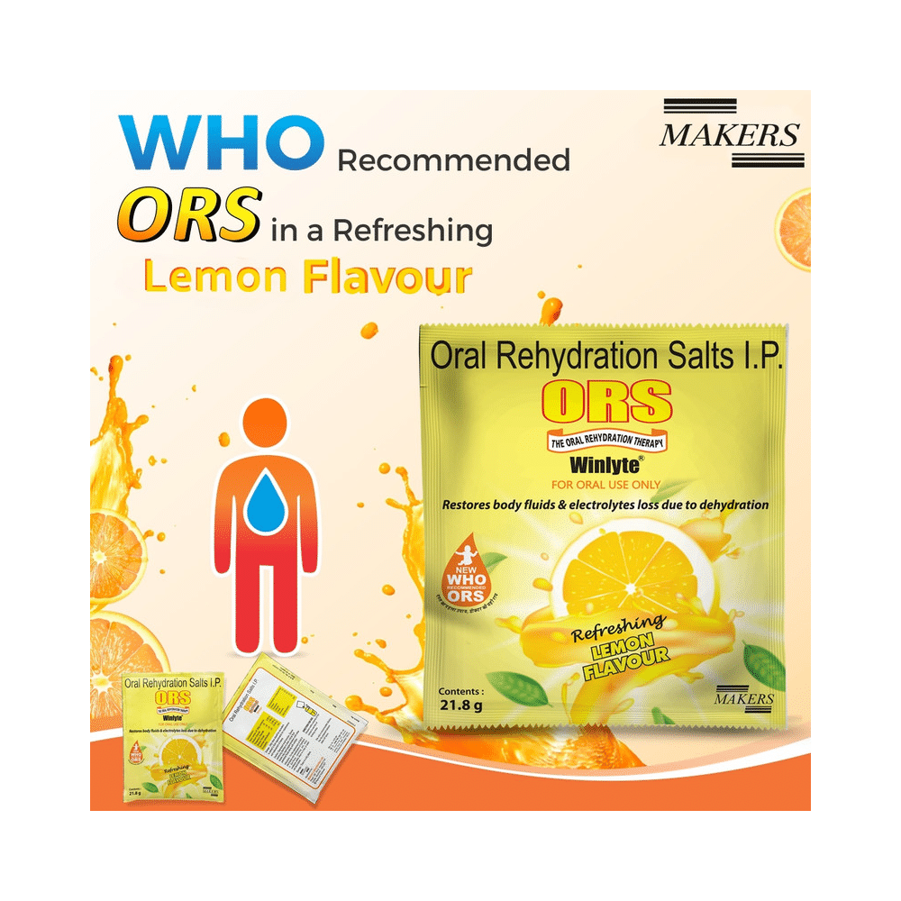 Winlyte ORS for Restoring Body Fluid & Electrolytes | Flavour Sachet Refreshing Lemon - Image 8
