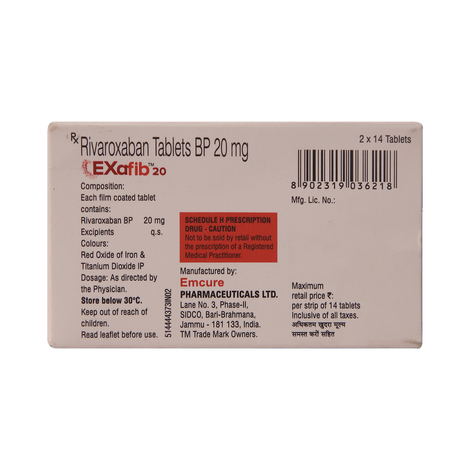 Exafib 20mg Tablet - Image 3