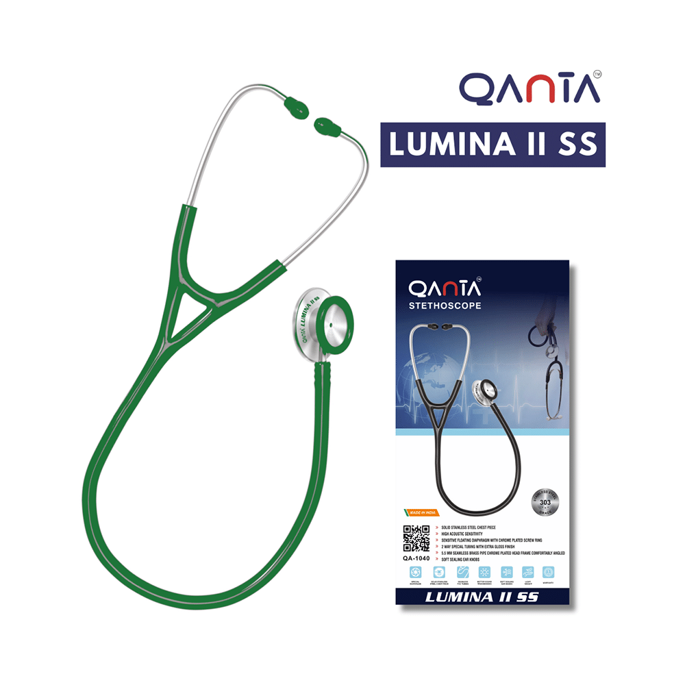 Qanta QA-1040 Stethoscope Lumina II SS With Stainless Steel Chest Piece Green - Image 6