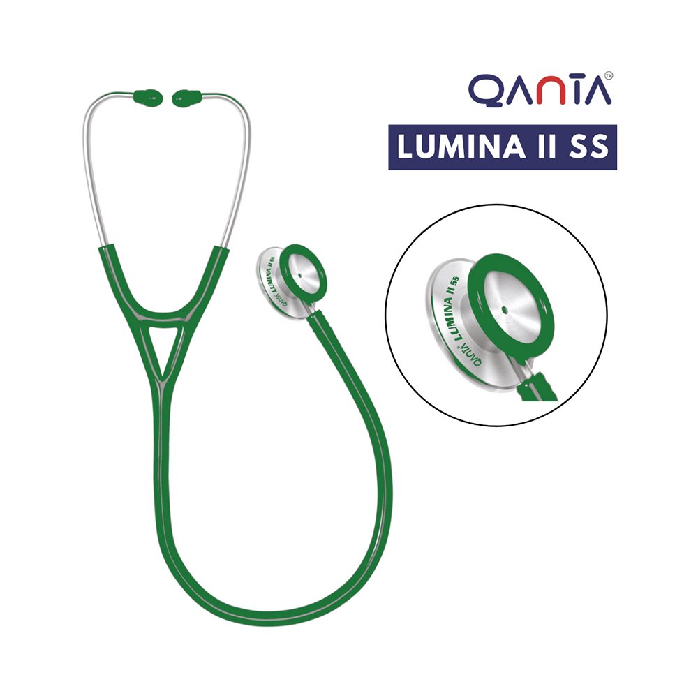 Qanta QA-1040 Stethoscope Lumina II SS With Stainless Steel Chest Piece Green - Image 2