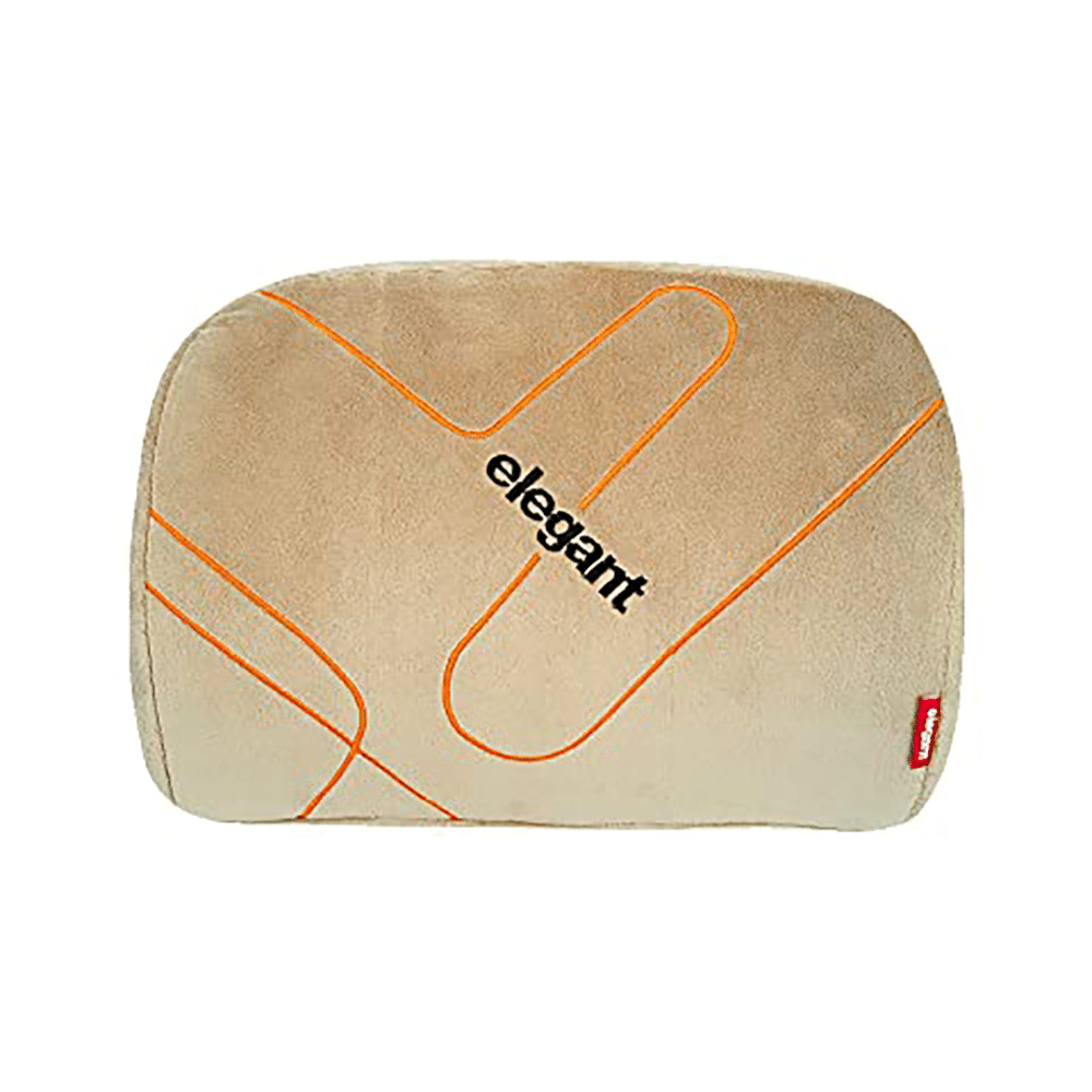 Elegant Fur Memory Foam Lumbar Support Beige