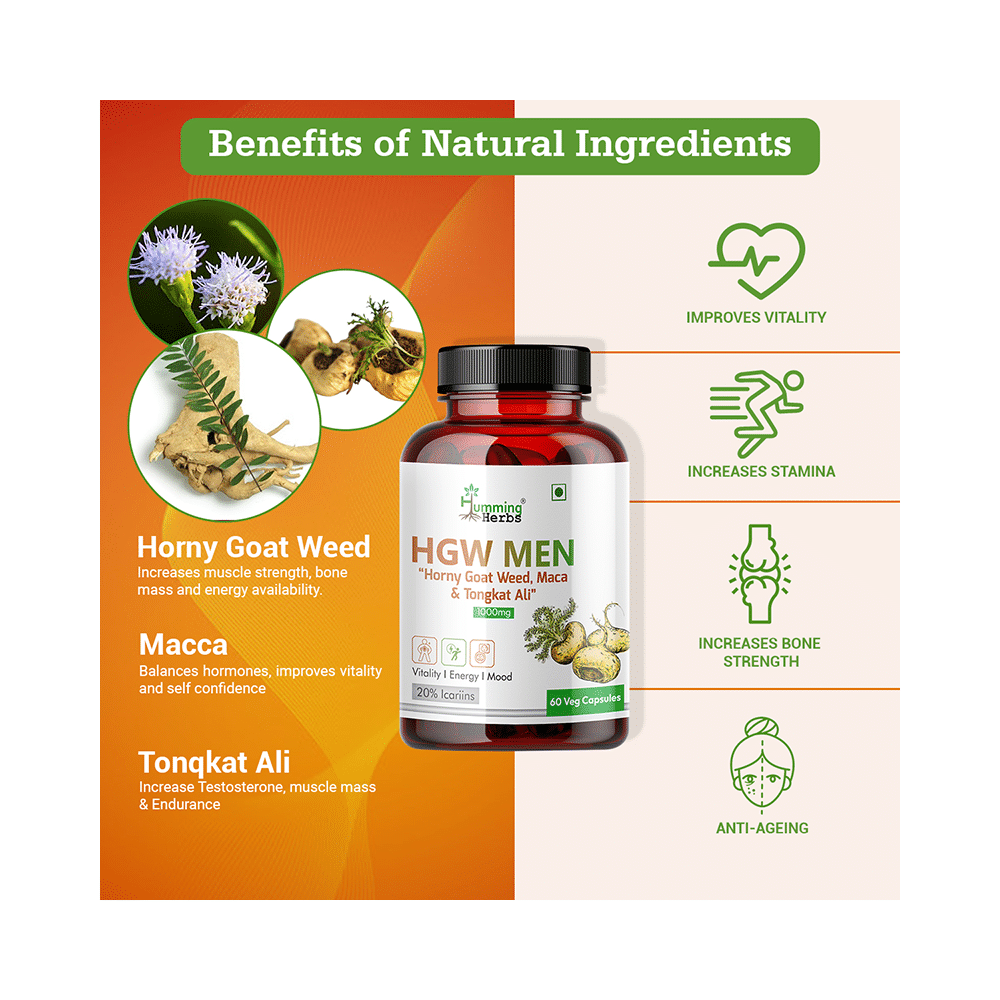 Humming Herbs HGW Men 1000mg Veg Capsule - Image 5