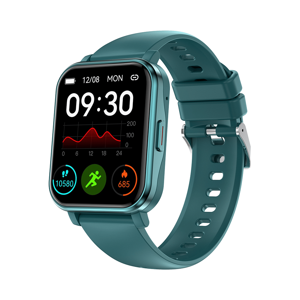 GOQii Stream SpO2 Bluetooth Calling with 3 Months Health & Personal Coaching Subscription Smart Watch Green