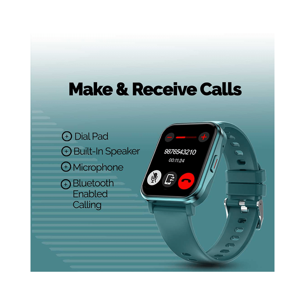 GOQii Stream SpO2 Bluetooth Calling with 3 Months Health & Personal Coaching Subscription Smart Watch Green - Image 3