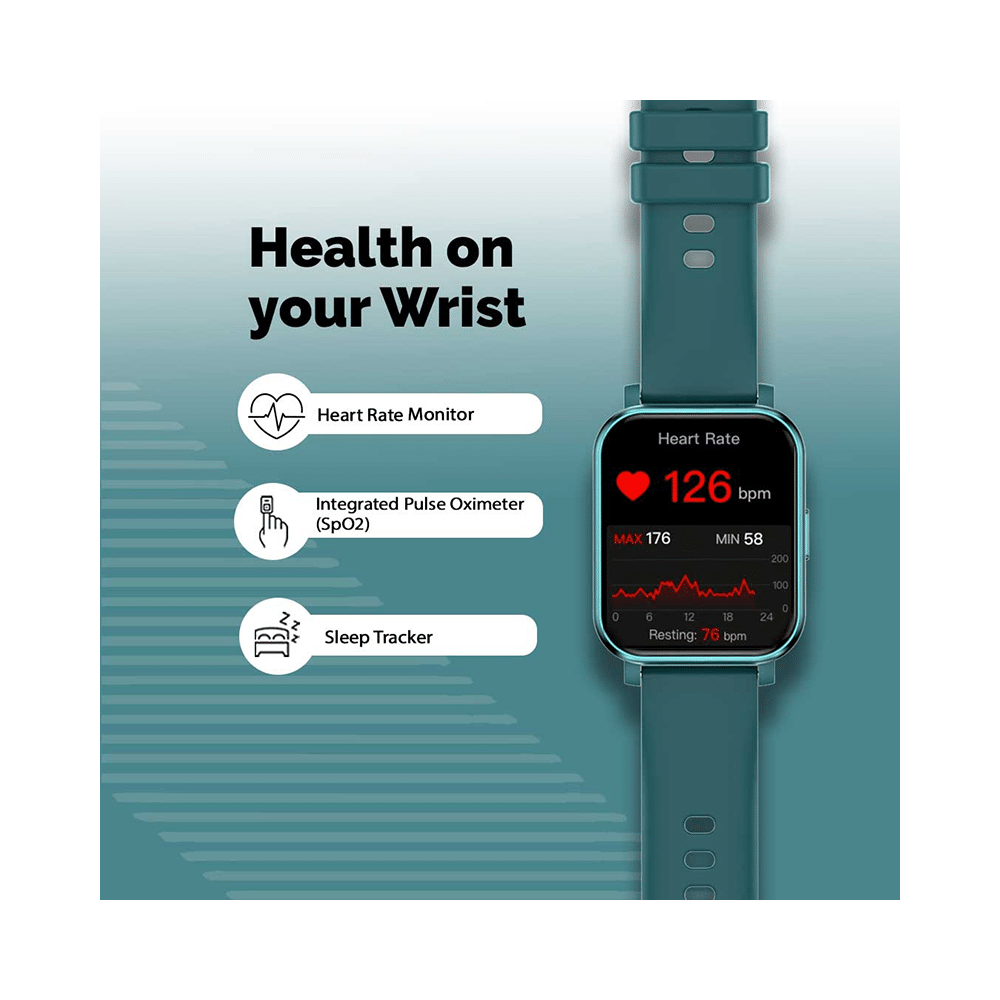 GOQii Stream SpO2 Bluetooth Calling with 3 Months Health & Personal Coaching Subscription Smart Watch Green - Image 5