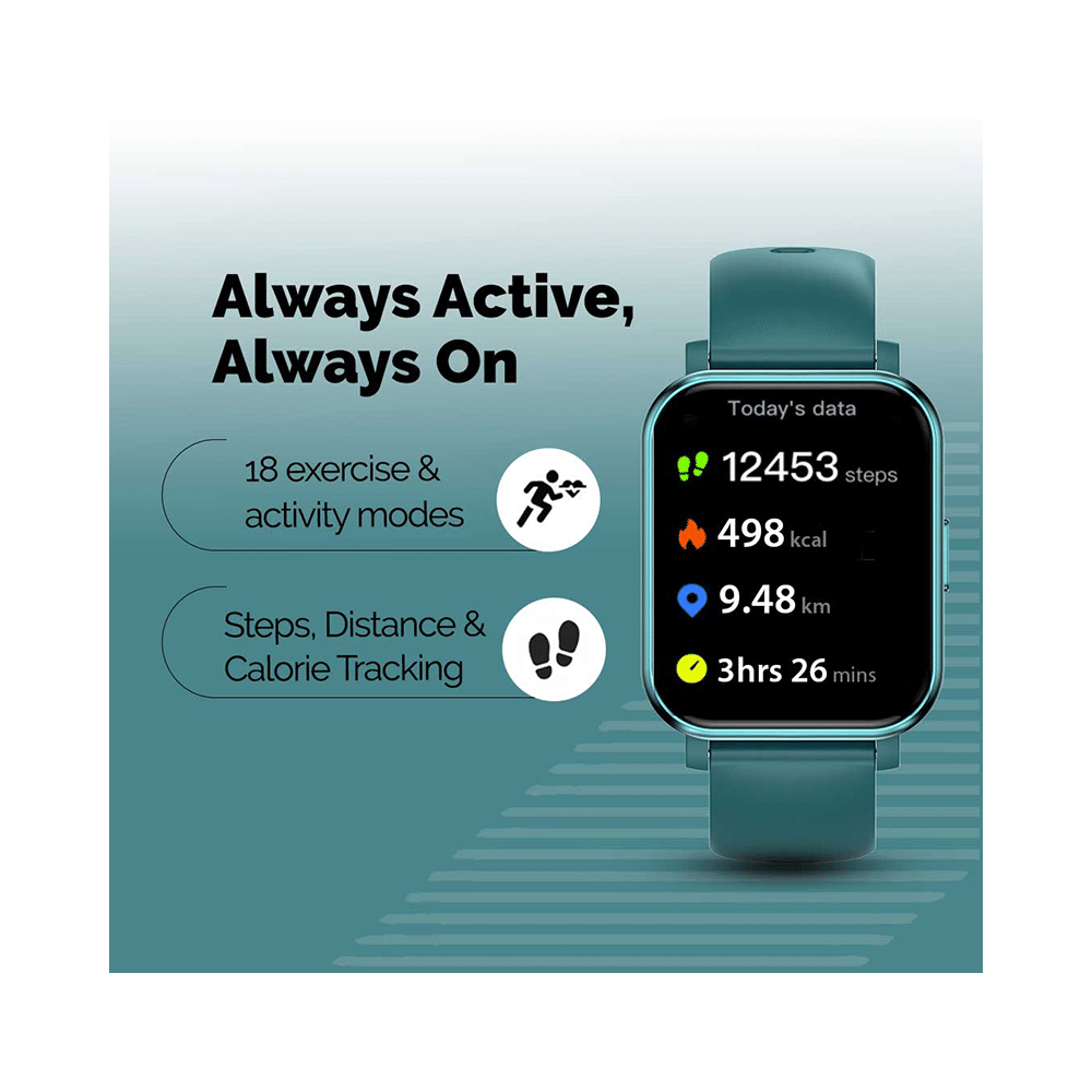 GOQii Stream SpO2 Bluetooth Calling with 3 Months Health & Personal Coaching Subscription Smart Watch Green - Image 4